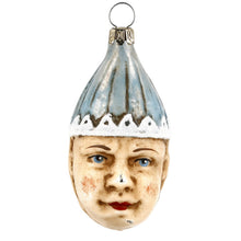 Load image into Gallery viewer, Double Face Clown with Blue Cap Glass Ornament Made in Germany
