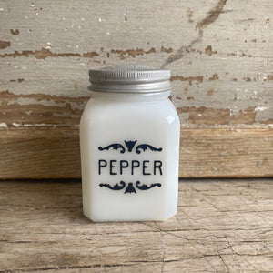 Vintage Milk Glass Spice Jars