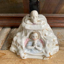 Load image into Gallery viewer, Unusual 19th Century Antique French Crucifix with Porcelain Figure &amp; Base
