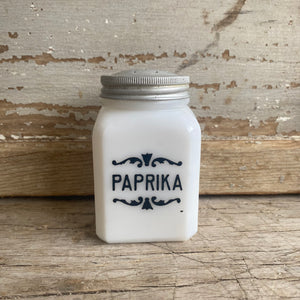 Vintage Milk Glass Spice Jars