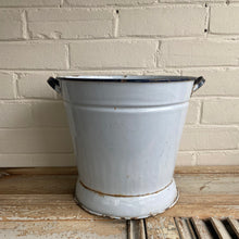 Load image into Gallery viewer, Antique French Blue and White Enamel Bucket
