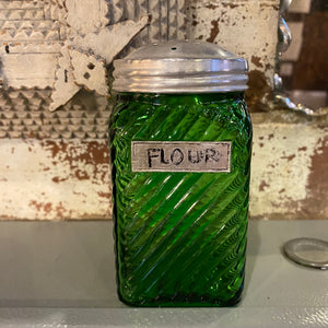 Vintage Green Owens Illinois Glass Shaker Bottle