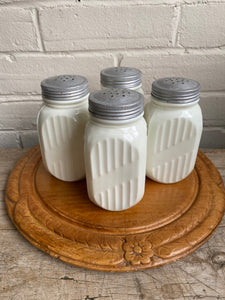 Vintage Milk Glass Hoosier Spice Jar