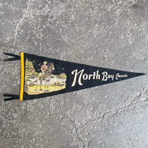 Vintage Felt Pennant - North Bay, Ontario - c1960s