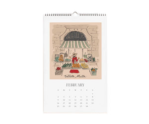 2025 Travel Sketchbook Wall Calendar by Rifle Paper Co