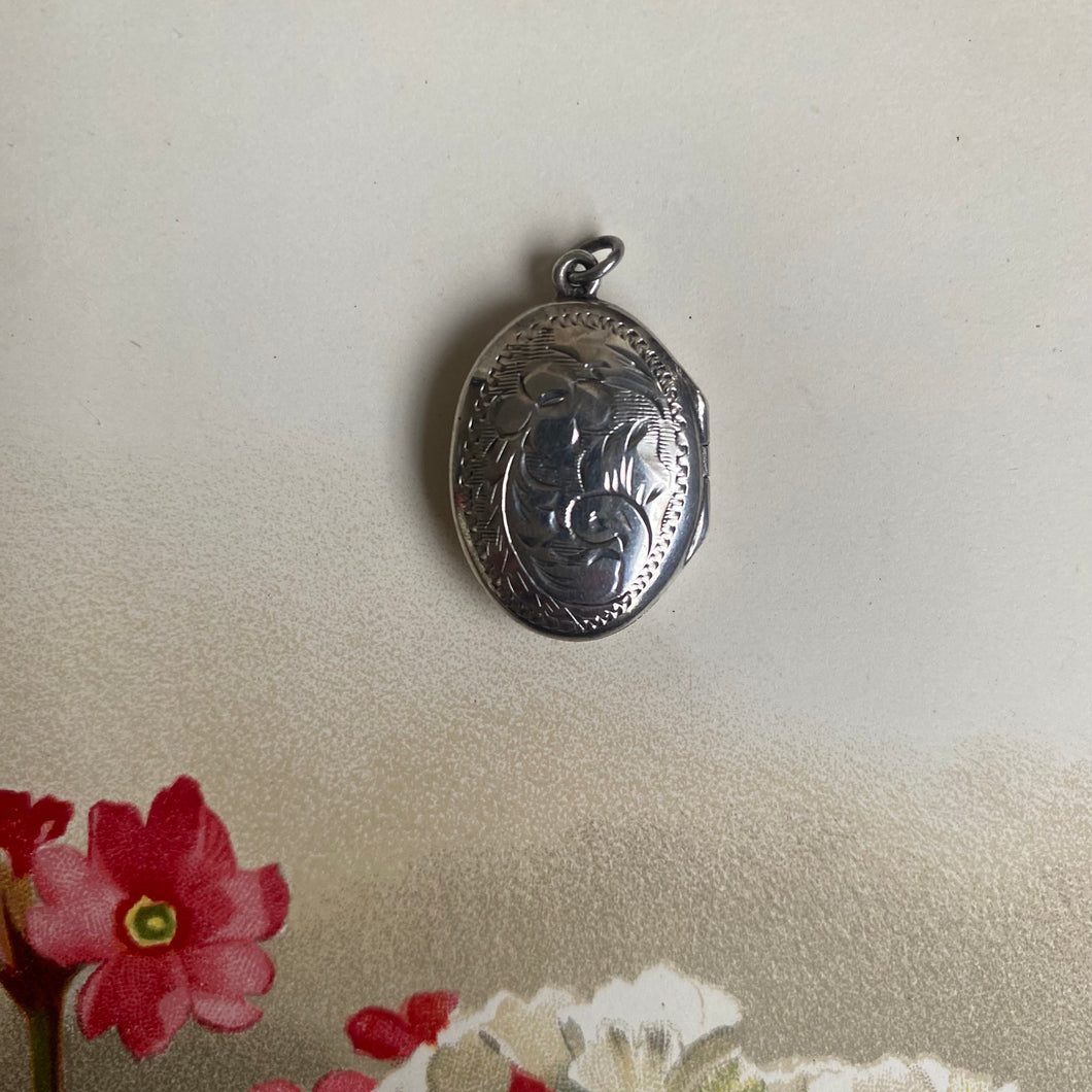 Antique Sterling Silver Oval Locket