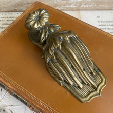 Load image into Gallery viewer, Antique Victorian Brass Floral Paper Clip c1845
