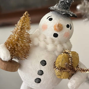 Handmade Spun Cotton Snowman