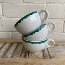 Load image into Gallery viewer, Vintage Green and White Duraline Restaurantware Cups
