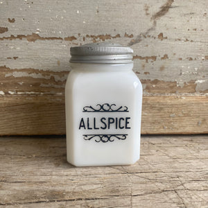 Vintage Milk Glass Spice Jars