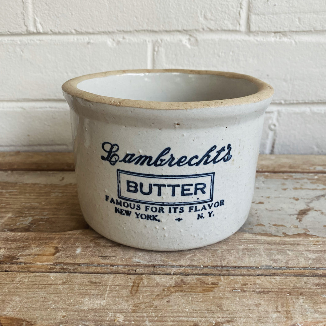 Vintage Lambrecht’s Butter Advertising Crock