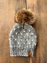 Load image into Gallery viewer, Little Hearts Hand Knitted Hat with Pom
