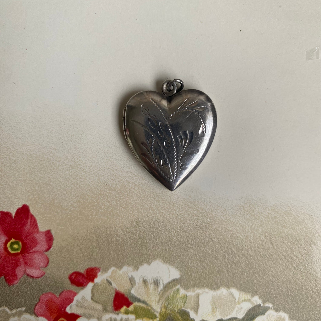 Antique Sterling Silver Heart Locket