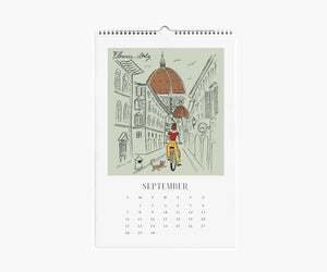 2025 Travel Sketchbook Wall Calendar by Rifle Paper Co