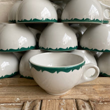 Load image into Gallery viewer, Vintage Green and White Duraline Restaurantware Cups
