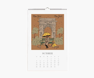 2025 Travel Sketchbook Wall Calendar by Rifle Paper Co