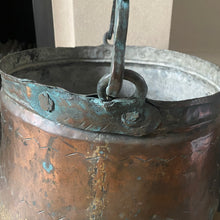 Load image into Gallery viewer, 19th Century Antique French Hammered Copper Pot with Forged Handle
