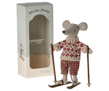 Load image into Gallery viewer, Maileg Winter Mouse with Ski Set - Mum
