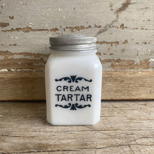 Vintage Milk Glass Spice Jars