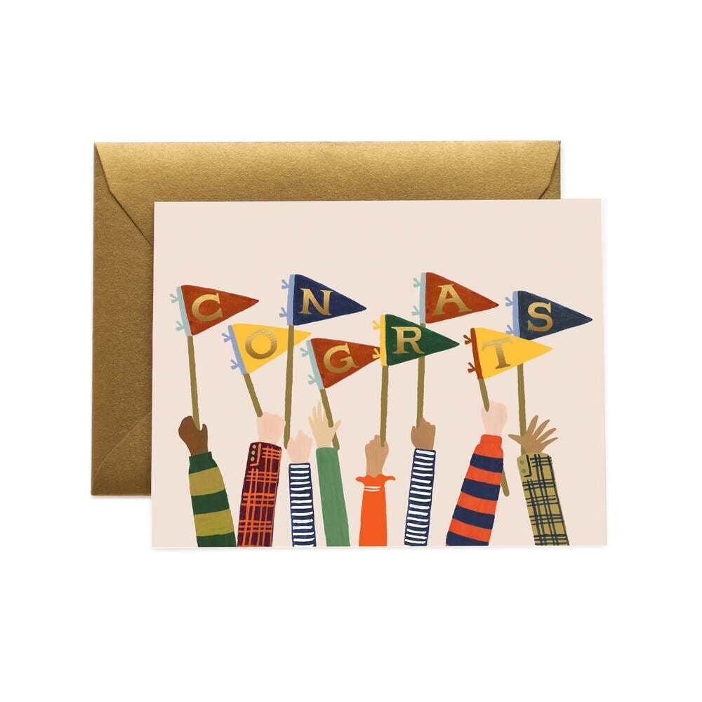 Congrats Pennants Card by Rifle Paper Co