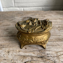 Load image into Gallery viewer, Antique Gilt Metal Jewel Trinket Box - Small
