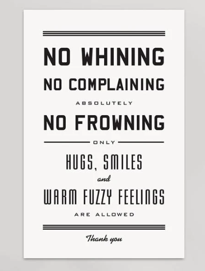 No Whining Letterpress Print