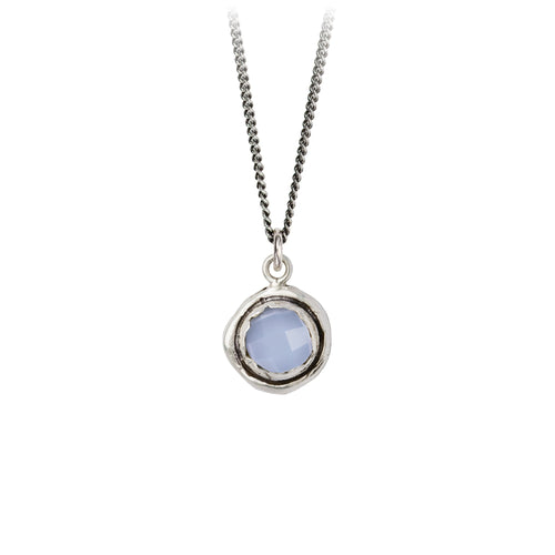 Pyrrha - Chalcedony Faceted Stone Talisman Necklace