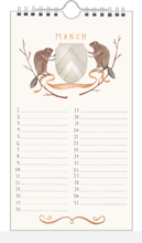 Load image into Gallery viewer, Animal Crest Birthday Calendar from The Regional Assembly of Text in Vancouver BC
