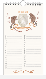 Animal Crest Birthday Calendar from The Regional Assembly of Text in Vancouver BC