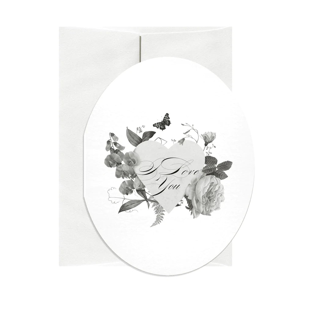I Love You Oval Greeting Card