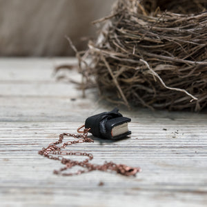 Small Leather Book Necklace